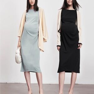 Elegant Black maternity Sleeveless dress